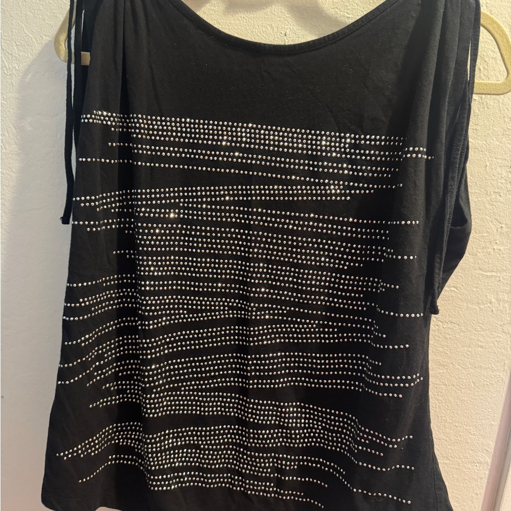 Vintage Lane Bryant Black Studded Tank Top